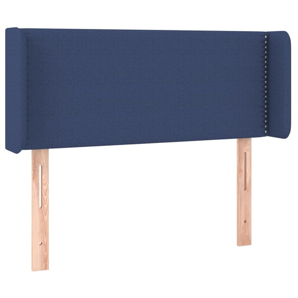 Vidaxl Čelo postele so záhybmi modrý 93x16x78/88 cm látka